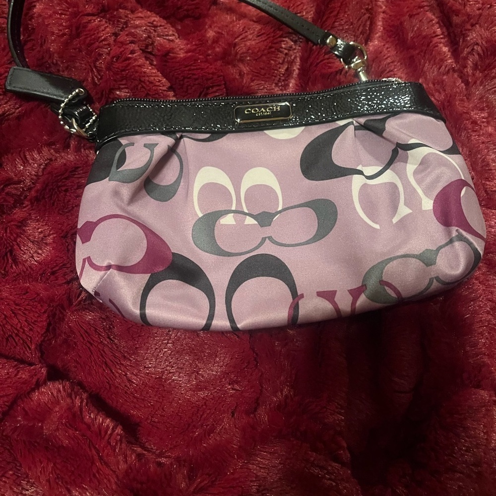 COACH Signature Wristlet Sateen Multicolor F47979,
